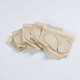 AIMALL Ballet Dance Foot Thongs, Toe Undies Forefoot Cover Half Lyrical Shoes Paws Pad, Flexible Knitted Fabric, Beige, S-XL Sizes for Dance & Casual Use