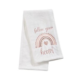 Levtex Baby - Over The Rainbow Plush Blanket - Blush, White, and Pink - Nursery Accessories - Blanket Size: 30 x 40 in.