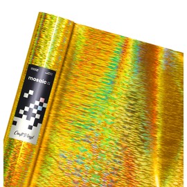 VViViD Mosaic+ Gold Brushed Holographic 1ft x 5ft Crafting Vinyl Crinkle-Free 8yr UV Finish Crafting Vinyl