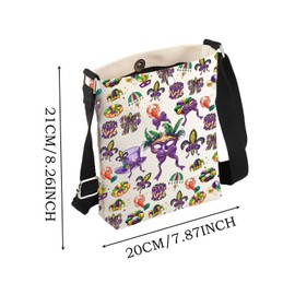 JYTAPP Mardi Gras Coquette Bow Crossbody Bag New Orleans Mardi Gras Party Carnival Merchandise Happy Mardi Gras Gift (Beige)