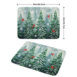Winter Pines Tree Dish Drying Mats for Kitchen Counter, Christmas Tree Dish Mat Absorbent Reversible Microfiber Dish Drying Pad Winter Kitchen Drying Mat Dish Drainer Rack Mats for Coffee Bar 18"x24"