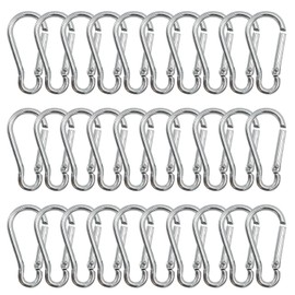 GeekerChip Pack of 30 Carabiner Hooks, Small, 3.6 x 41 mm Carabiner Key Ring Carabiner Hook for Backpack Belt Tent Camping Travel