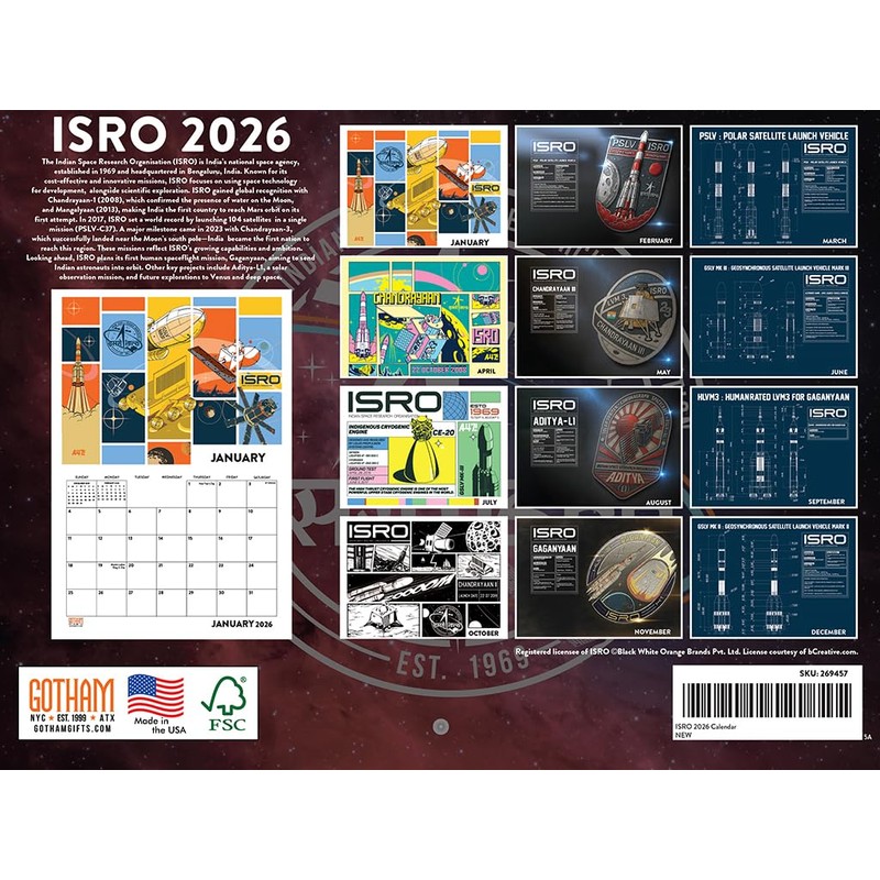 ISRO Indian Space Calendar 2026