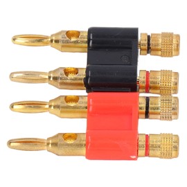 2 Way Banana Connectors, 2Pcs Gold Plated Male Connectors,2 Way Banana Plugs Stackable Dual Banana Male Plug, Audio & Video, Connectors & Adapters