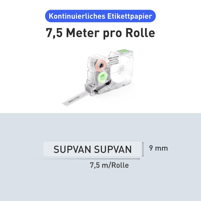 SUPVAN G15M Continuous Label Tape, Thermal Multi-Purpose Labels for Home,