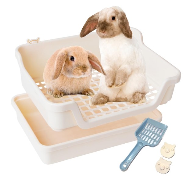 HoppScotch.bun Bumbox Large Rabbit Litter Box w Plastic Grid &