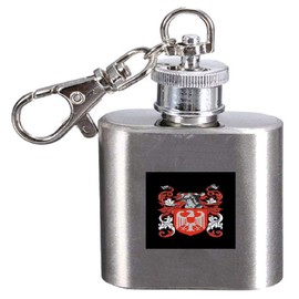 Dollard Family Crest Surname Coat of Arms 1oz Hip Flask Kerying Engraved