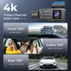 DIWYJ 3-Channel 4K Dash Cam, Front 4K + Interior &
