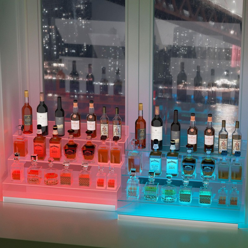 16” Acrylic Display Organizer with LED Light - 3 Tier
