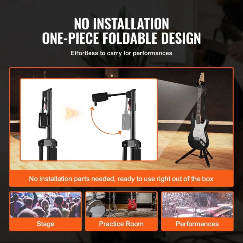 Tripod Guitar Stand,33 lbs Load Capacity, Floor-Standing Foldable Guitar Stand