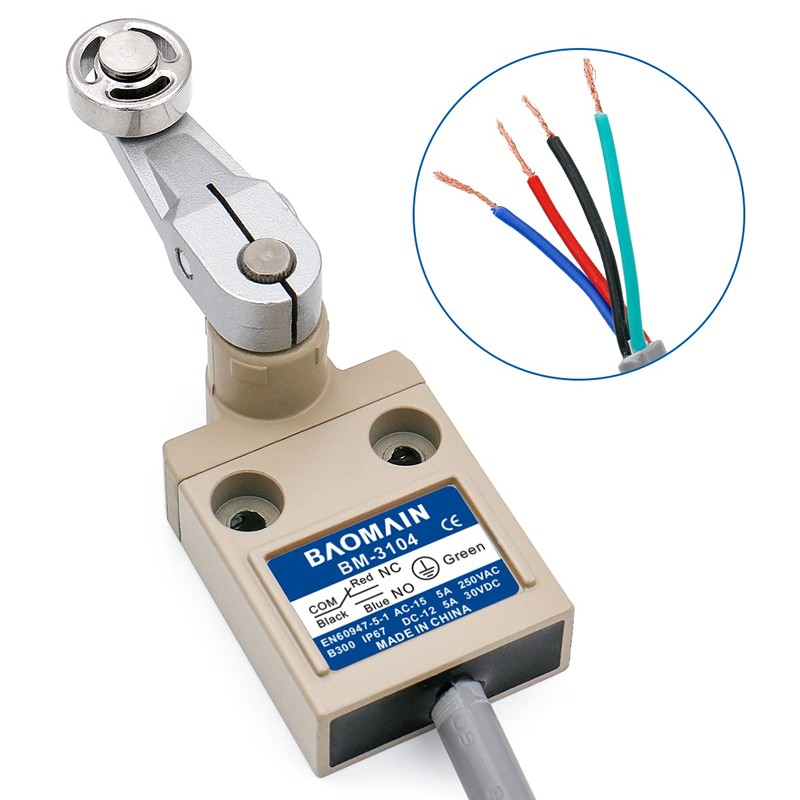 Baomain Limit Switch BM-3104 (TZ-3104) Roller Lever Plunger Momentary SPDT