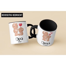 Trendation - You Will Be Grandma and Grandpa 2022 Gift Pregnancy Announcement Surprise Baby Du Wirst Grandparents Cups Set Grandparents (Black)