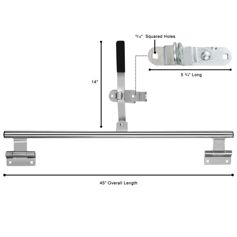 ProCamp 45" Aluminum Cargo Trailer Swing Door Hinged Cam Bar