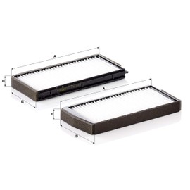 Original MANN-FILTER Interior Filter CU 24 000-2 – Cabin air filter set (set of 2) – For passenger cars