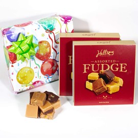 Birthday Balloons Fudge Gift Box, 2 Pounds Hall's Fudge (Penuche Walnut)