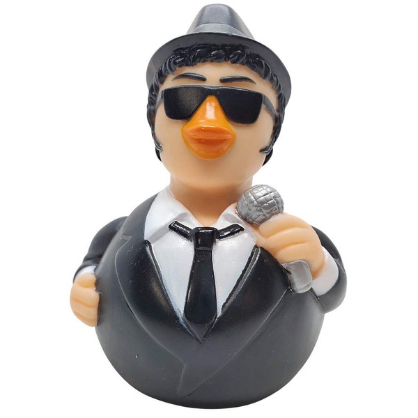 CelebriDucks Floating Rubber Ducks - Collectible Bath Toy Gift for Kids & Adults of All Ages (Blues Brother Jake)