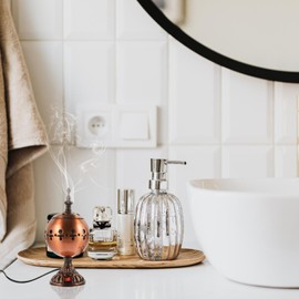 Totority Electric Incense Burner, Middle Eastern Style Tabletop Electric Censer, Censer Metal Incense Burner