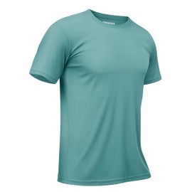 TACVASEN T Shirts for Man Workout Breathable Running SPF Tee Lightweight Quick Dry Fit Athletic Moisture Wicking Shirts Beach Hiking Green L