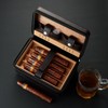 SEEJI Travel Cigar Humidor Box Case - Double Layer Design