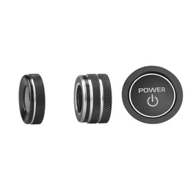 HDUFC Interior Accessories for 2025 Toyota Camry - Aluminum Volume Regulator, Rearview Mirror knob Cover, Engine Start Button Cover/Ring 4-Piece Set (Black)