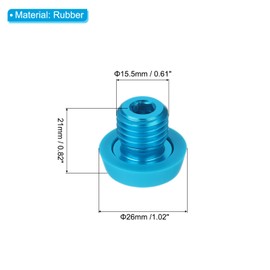 PATIKIL 0.61" Billiard Cue Bottom Cover, 1 Pack Billiard Cue Rubber Plug Billiard Cue Bottom Protection Pad for Billiard Cue Stick, Blue