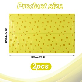 2pcs Yellow Dot Cartoon Tablecloths, 42.5x70.9in Plastic Rectangle Table Covers Funny Theme Birthday Decorations for Kids Birthday Ocean Theme Baby Shower Party Supplies