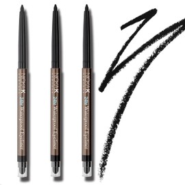 The Make-Up Artist Project 3 pack bundle of NYA40 Black Waterproof Eyeliner, Long-Lasting Black Color Intensity, Mechanical Liner with Sharpener & Smudger