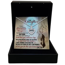 TRYNDI To My Beautiful Daughter Necklace, Valentines Day Gift for Daughter, Gifts from Dad to Daughter, To My Daughter from Dad, Best Daughter Gifts, Father to Daughter Gifts, Birthday Gifts for
