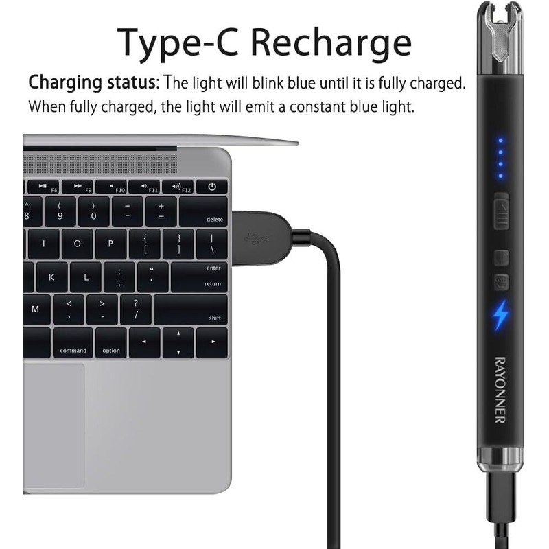 Rayonner Electric Candle Lighter USB Rechargeable Safety Switch Lighter Great