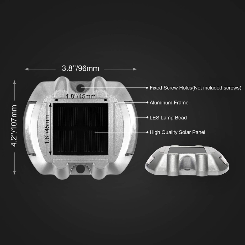 JIGUOOR Solar Deck Lights LED Driveway Lights Solar Powered Dock