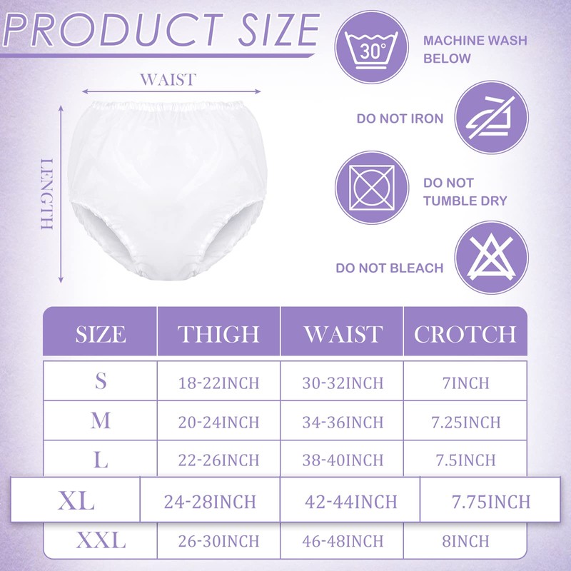 Weewooday 10 Pcs Adult Plastic Pants, X-Large, White, Waterproof Incontinence