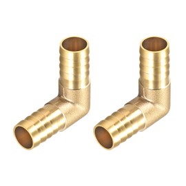 METALLIXITY L-shaped Brass Barb Fitting (14mm) 2pcs, Barb Connector Coupler - for Fuel Air Water Oil Gas