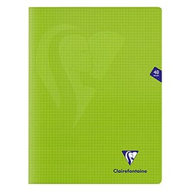 Clairefontaine Mimesys 353312C Notebook / Notebook DIN A4+ 24 x 32 cm 24 Sheets 90 g Squared 5/5 Polypropylene Cover Green Pack of 1