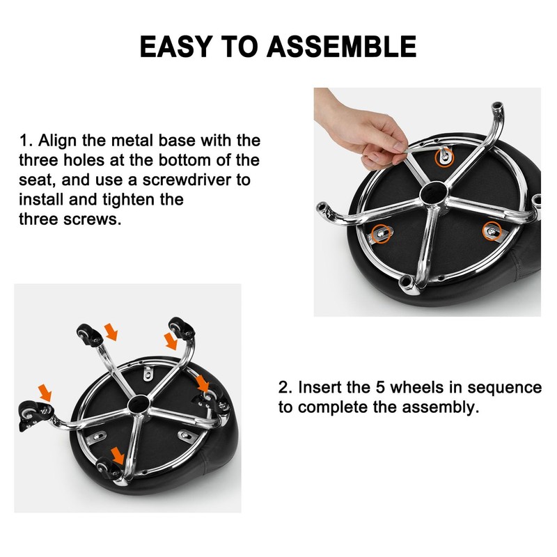 FLOLXNB Low Height Rolling Stool,Low Stool Chair with Back,Low Roller