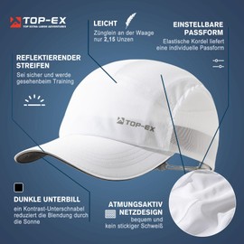 TOPEX XL/XXL Baseball Cap Men's with Breathable Mesh, Running Cap, UV Protection Summer Cap, Sun Hat, Baseball Cap, Sports Golf Cap, 95550-white