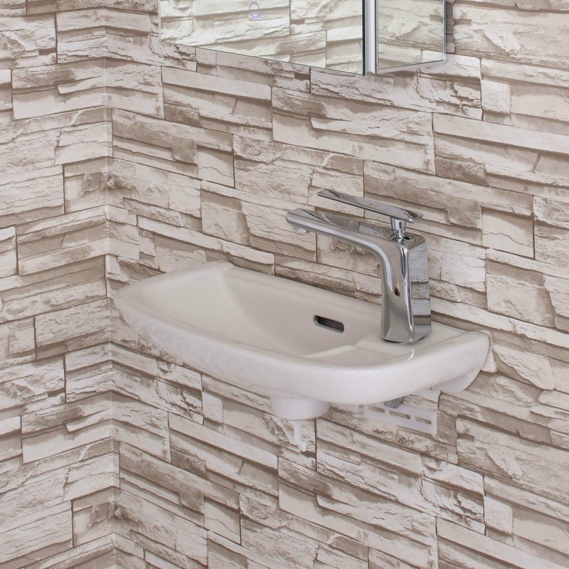 Fine Fixtures Small Wall Mounted Bathroom Sink, Mounting hardware included.