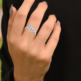Senpotly 925 Sterling Silver Musical Note Ring for Women Heart Music Note Treble Clef Ring for Teens Girls Music Note Band Ring Jewelry Gift for Daughter (8)