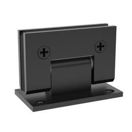 AatrixQuayn 90 Degree Glass Shower Door Hinges Heavy Duty Solid Brass, Shower Door Hardware Replacement for 5/16in (8mm) - 1/2in (12mm) Thickness Tempered Glass （Black, 90 Degree, 1 Pack