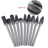 10pcs Tungsten Carbide Steel Rotary Files Burr Set 3mm Shank