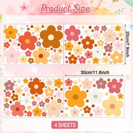 Glow in The Dark Y2k Cute Flowers Wall Decals，Glowing Luminous Colorful Boho Floral Wall Stickers Removable self-Adhesive Flower Decals for Girls Bedroom Kids Baby Nursery Living Room Decoration