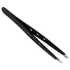 HTS 172T5 3.75" Black Three Hole Slanted Eyebrow Tweezers