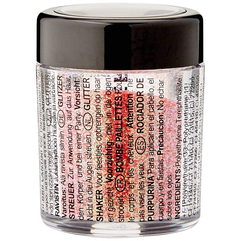 Stargazer Pastel Glitter Shaker, Rose. Cosmetic glitter powder for use