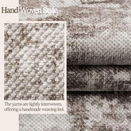 TTelephant Runners for Hallways Kitchen Runner Rug Non Slip 2x6 Washable Runner Rugs, No Pile, Tear and Stain Resistance, Hand Woven Style Rug Runners for Hallways, Kitchen, Laundry, Bathroom- Brown