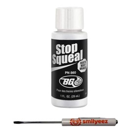 Smilyeez Listing for BG Stop Squeal - Disc Brake Quiet - Pad Anti-Squeal - Reduces Brake Noise and Grinding - Quiets Noisy Brakes, PN 860, 1 Ounces (1 Bottle) with Pocket Screwdriver