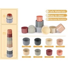 HIIMALEX 8-Pcs Bunny Toys Stacking Cups for Rabbit Foraging and Play Bunny Essential Toys Safe Plastic Accessories for Small Animals Rabbits