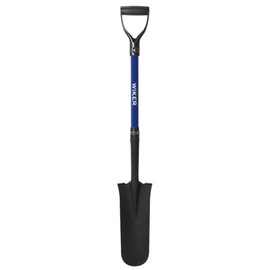 WIKER Spade Shovel,Sharp Shooter Shovel,Shovels for Digging,Planting,Trenching,Gardening,Drain Spade with Fiberglass Handle Heavy Duty,Blue,45 inches