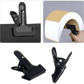 2 Pack 4-1/4" Heavy Duty Spring Clamps Clips, Black Metal Rubber Hinge Clip File Clamps for Photography Background Stands, Home Improvement Projects (2.17" Opening)