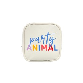 Pearhead Party Animal Make Up Bag, Cosmetic Toiletry Bag, Travel Make Up Pouch, Giftable Collection Zipper Bag, Multi