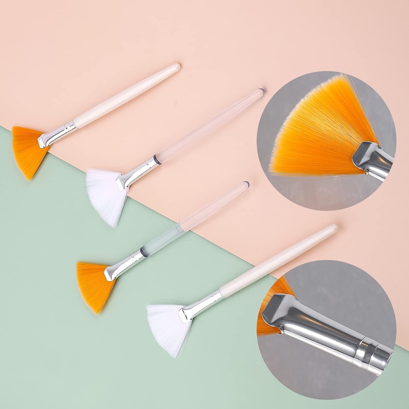 SAVITA 4Pcs Face Mask Brushes Fan Brushes Soft Facial Brushes