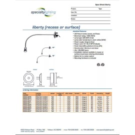 Specialty Lighting LED Flex Lamp-12", Recessed Mount, 5W LED, Hi-Lo switch, ETL listed [8500-0205]
